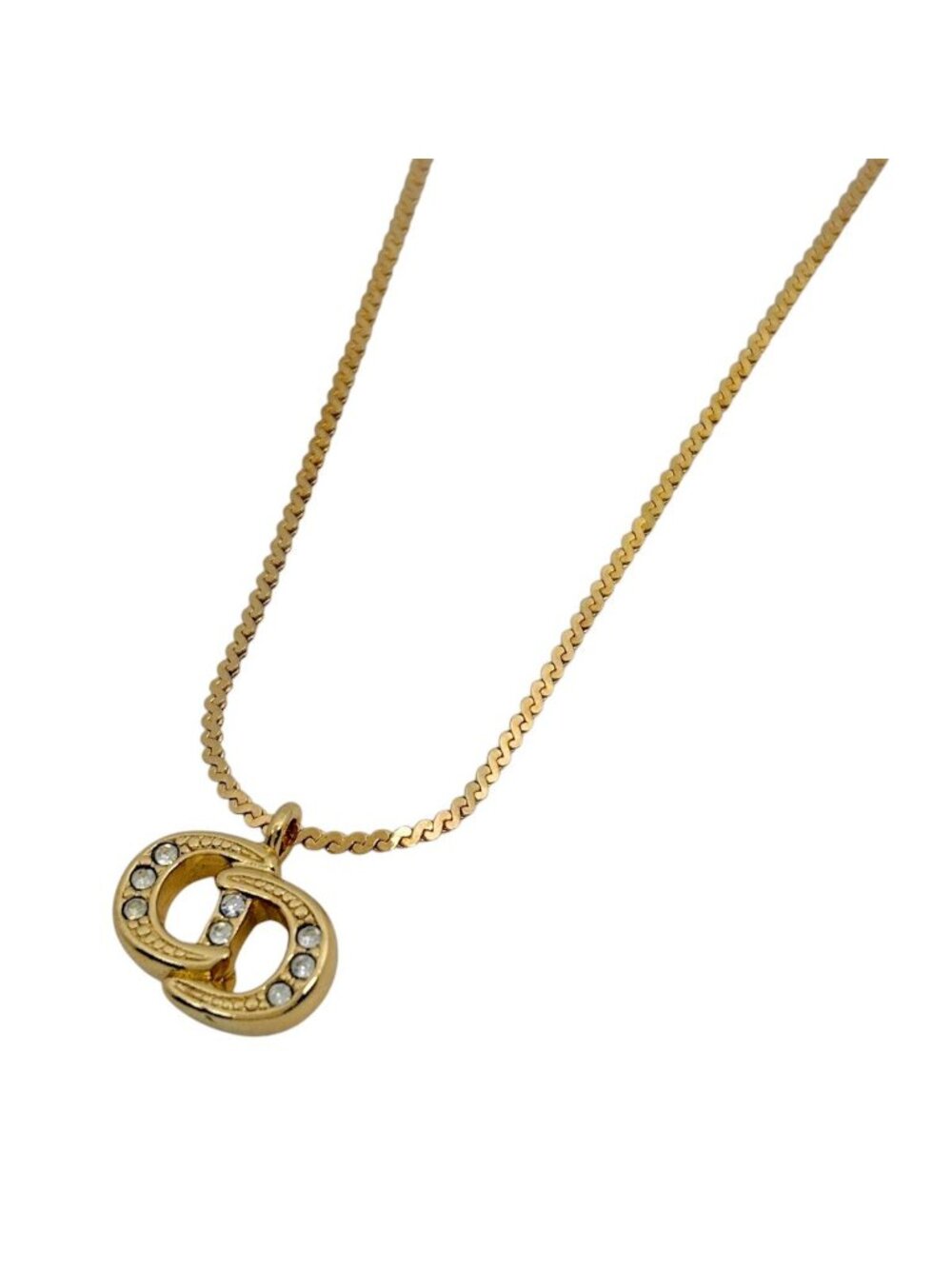 Dior Necklace CD Rhinestone Gold
